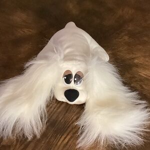 1995 Brush n Style Pound Puppies Plush White Dog Toy Vtg